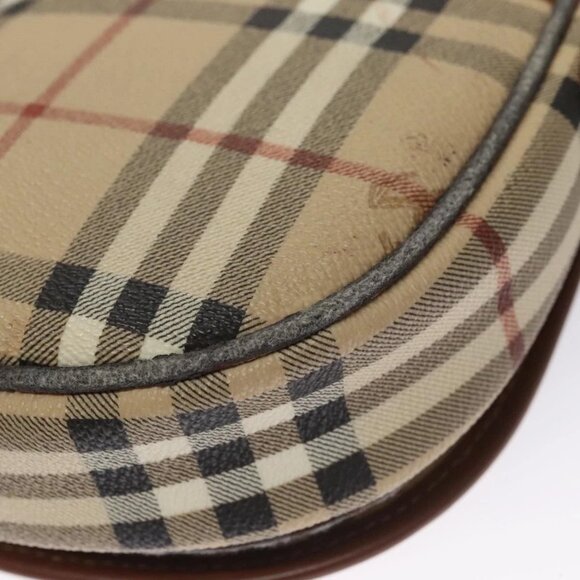 Burberrys Nova Check Shoulder Bag PVC Leather Beige Auth 110021 - Picture 5 of 16